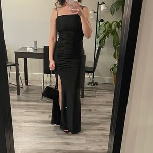 Women's long black dress